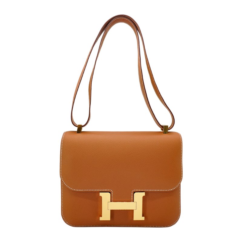 Hermes 二代 Constance 24 Epsom牛皮金釦肩背/斜背(Gold棕)-0