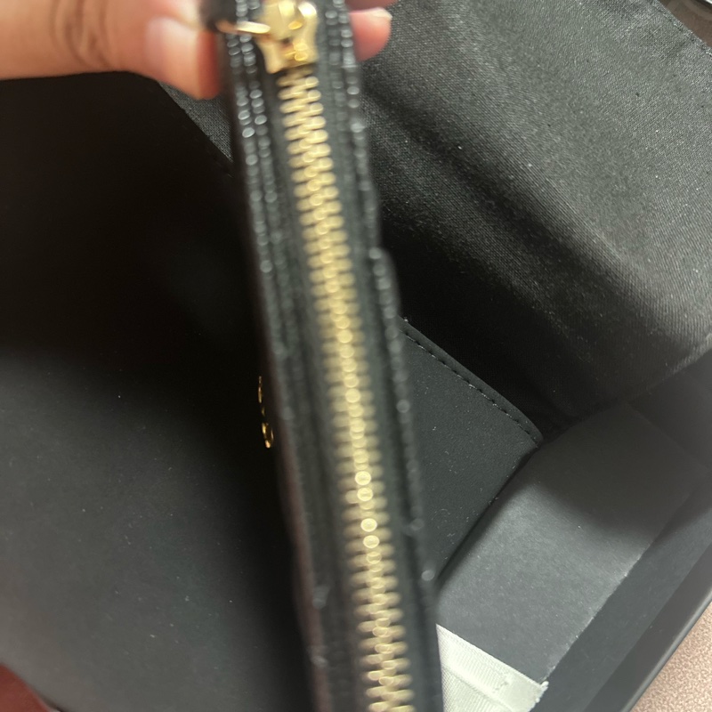 Chanel 香奈兒cf黑金荔枝牛皮卡零錢包 全新品-10