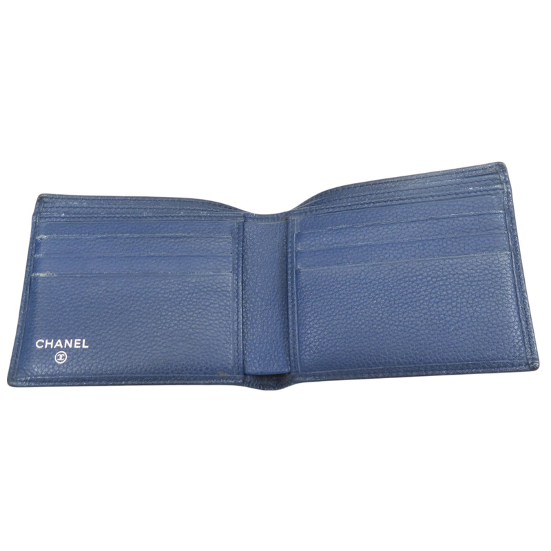 藍色 牛皮 短夾-4