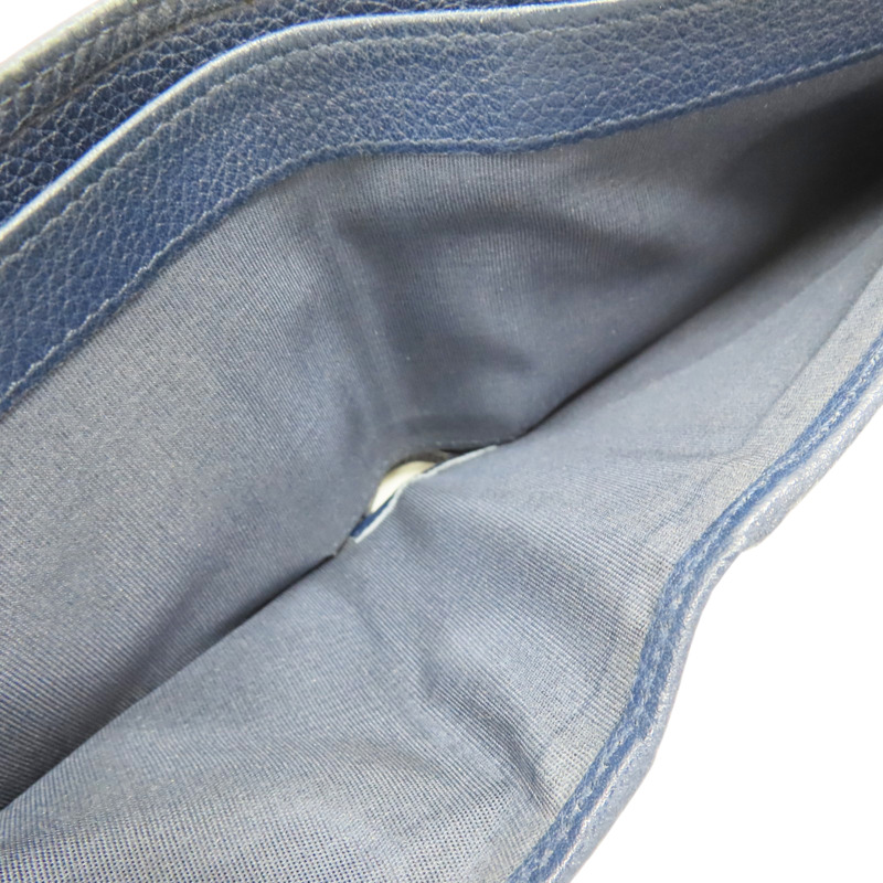 藍色 牛皮 短夾-6