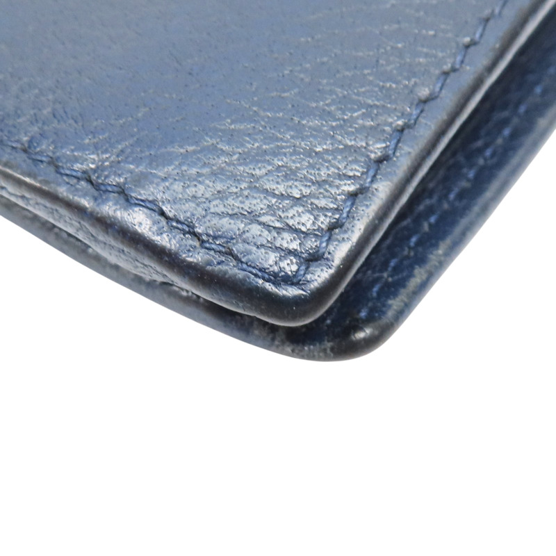 藍色 牛皮 短夾-12