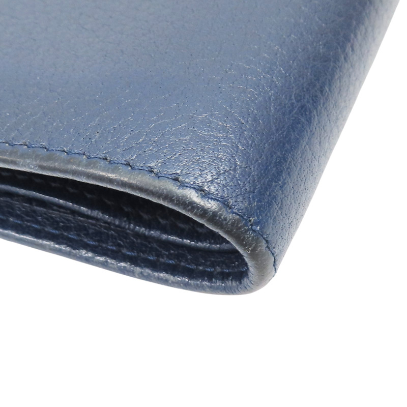 藍色 牛皮 短夾-13