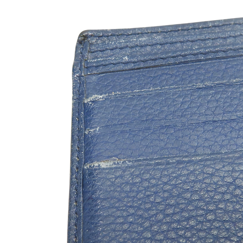 藍色 牛皮 短夾-14