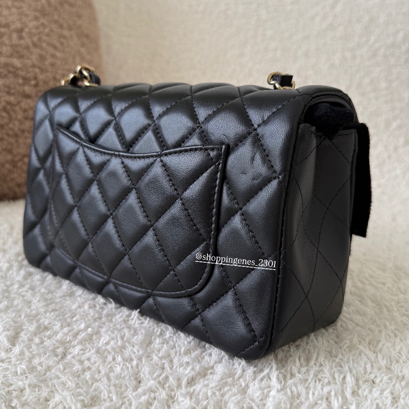 香奈兒 Chanel 全新品 經典迷你翻蓋包 CF20 黑金 mini CF🧬小瑕疵-5