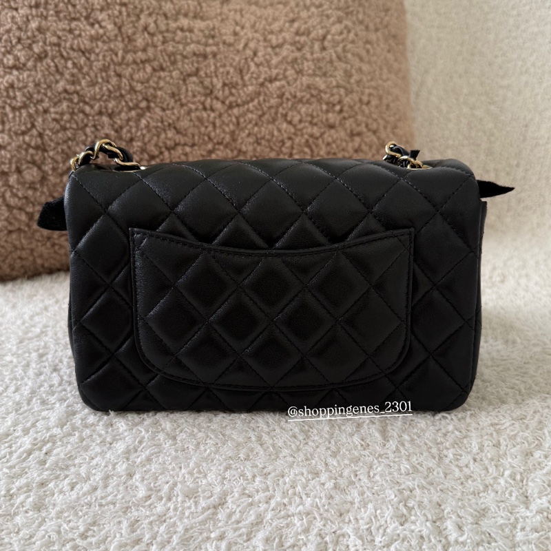 香奈兒 Chanel 全新品 經典迷你翻蓋包 CF20 黑金 mini CF🧬小瑕疵-7