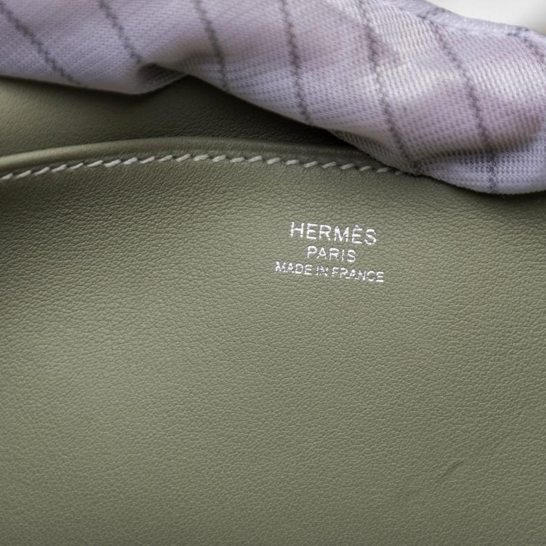 HERMES(愛馬仕) HERMES HALZAN 22CM 鼠尾草綠 羊皮-3