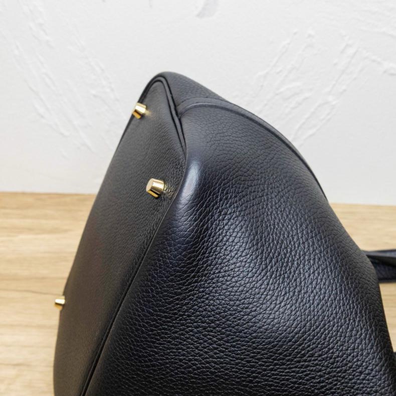 HERMES(愛馬仕) Picotin 菜籃子 22 89黑色 TC皮 銀扣-3