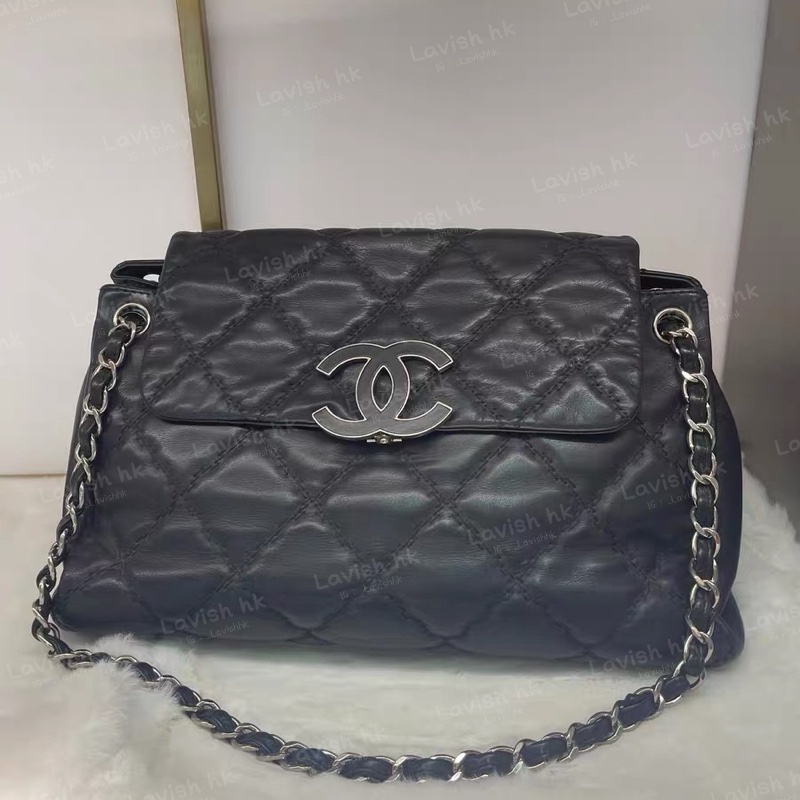CHANEL 大LOGO琺瑯扣 鏈條包-0