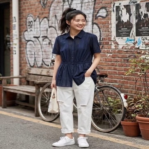 BURBERRY  倫敦 深藍肩扣格紋長版上衣