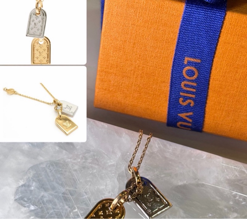 LV迷你行李吊牌墜飾項鍊-6