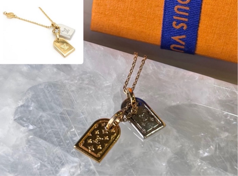 LV迷你行李吊牌墜飾項鍊-7