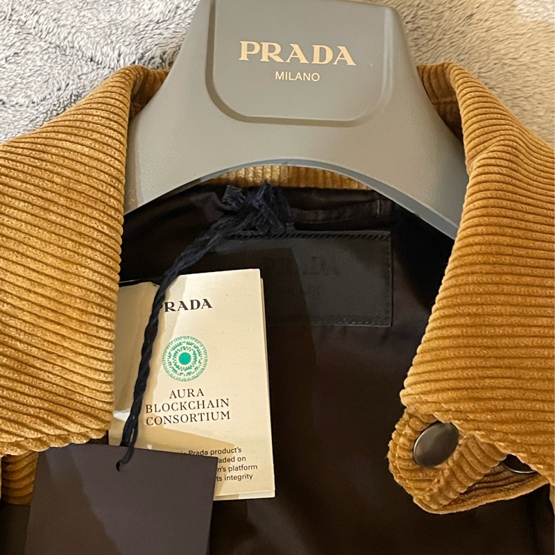 PRADA 燈芯絨 牛仔 襯衫 外套 男|三角Logo|吊牌未拆-4