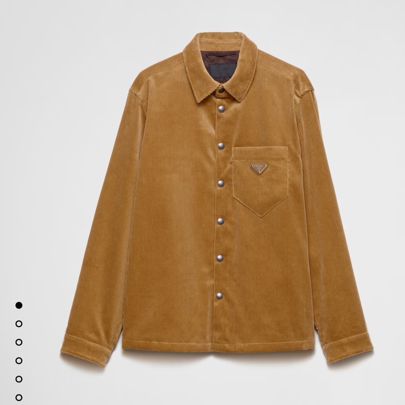 PRADA 燈芯絨 牛仔 襯衫 外套 男|三角Logo|吊牌未拆-6