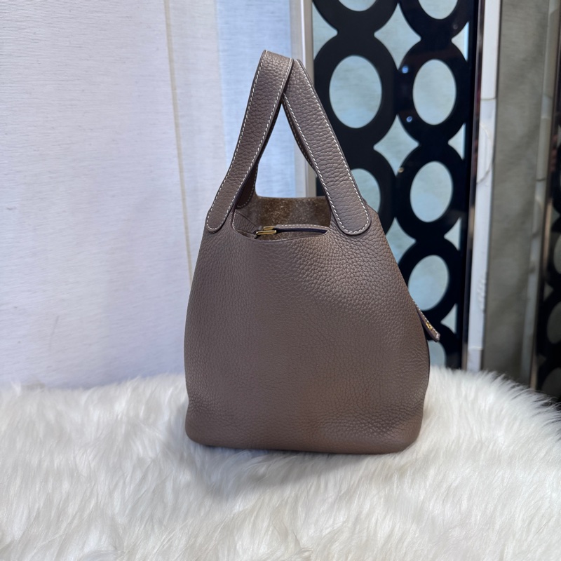 Hermes Picotin18 大象灰TC金釦-1