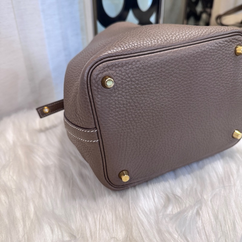 Hermes Picotin18 大象灰TC金釦-5