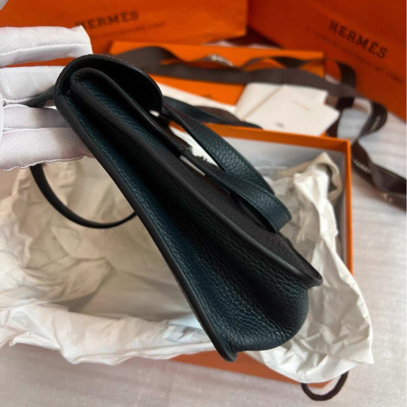 hermes 爱马仕halzan 25 tc皮松柏绿金扣Z刻 尺寸25-18-7 附件盒子 防尘袋吊牌-2