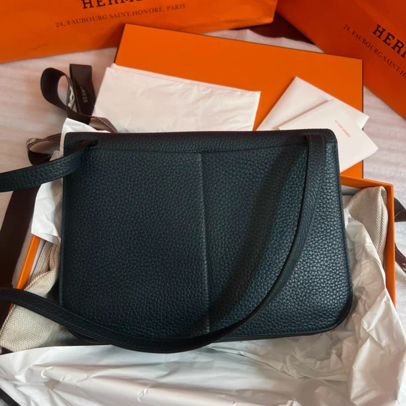 hermes 爱马仕halzan 25 tc皮松柏绿金扣Z刻 尺寸25-18-7 附件盒子 防尘袋吊牌-3