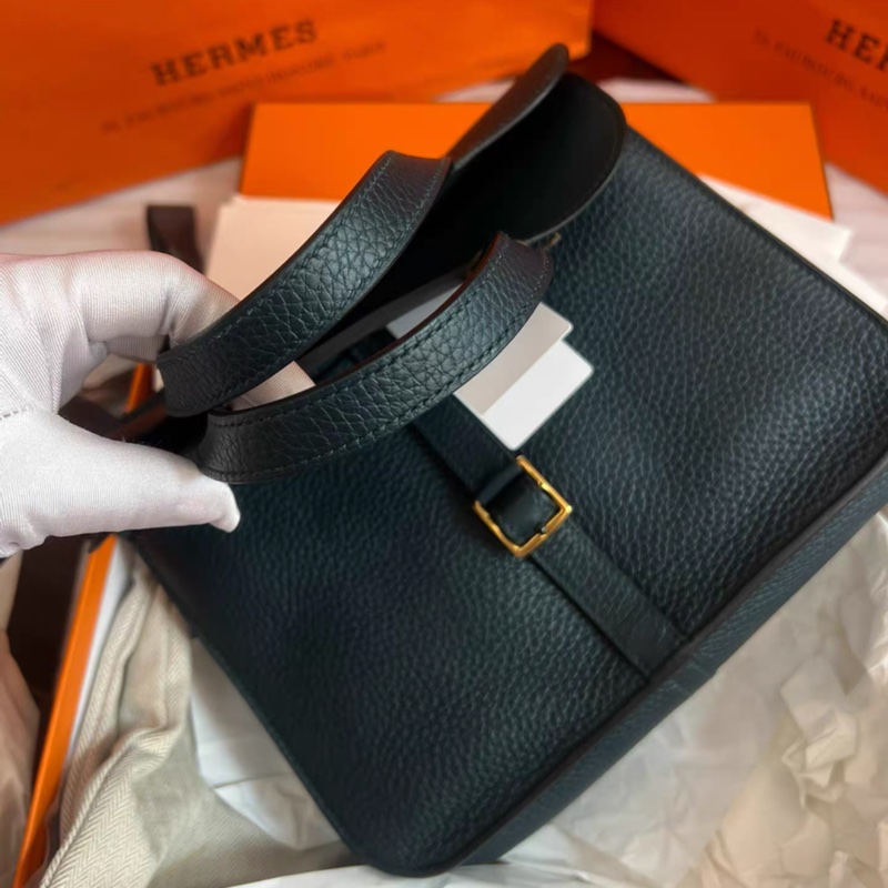 hermes 爱马仕halzan 25 tc皮松柏绿金扣Z刻 尺寸25-18-7 附件盒子 防尘袋吊牌-4