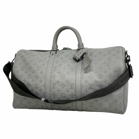 路易威登波士頓包 Monogram Shadow Keepall Bandouliere 50 M46117 灰色男款 P814518
