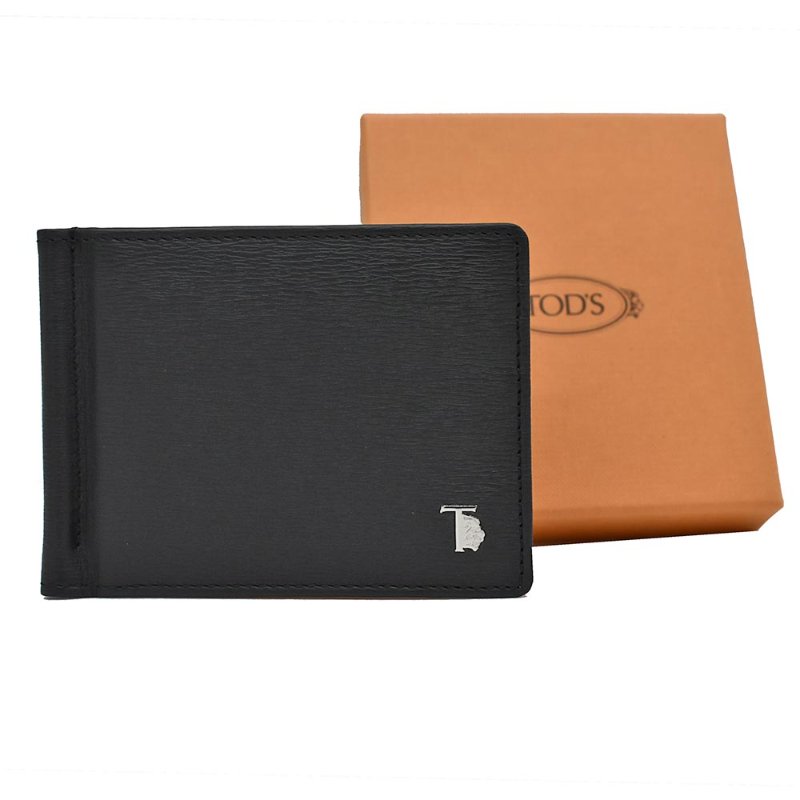 【門市全新現貨】TOD'S T LOGO 獅子小牛皮6卡鈔票夾短夾皮夾 (附原廠紙盒)-0