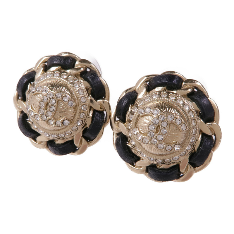CHANEL 皮革/金屬Earrings耳環-1