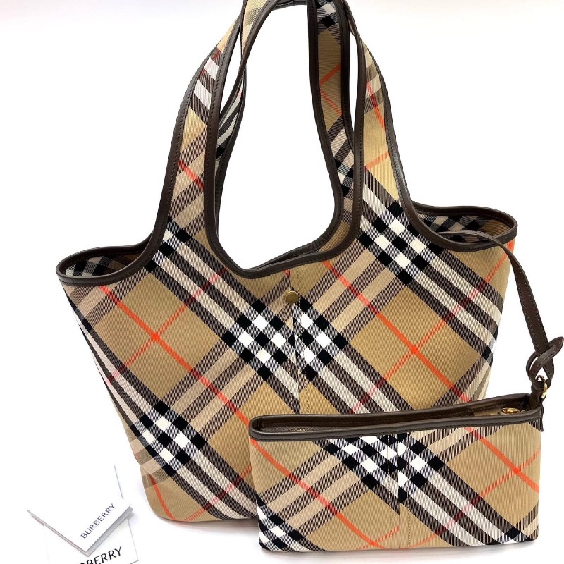 Burberry check black tote bag-0