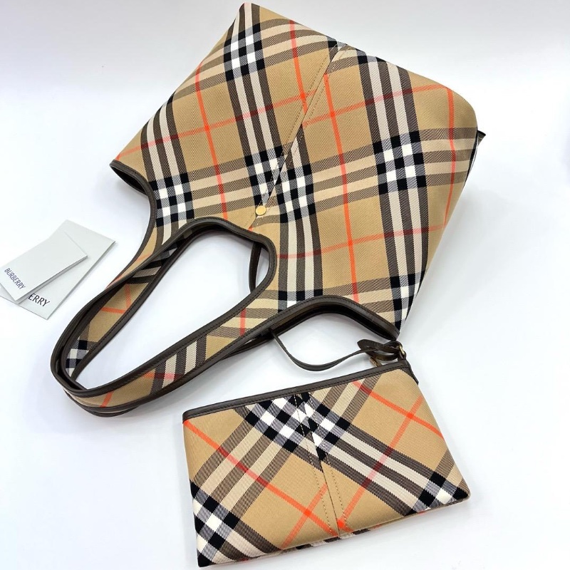 Burberry check black tote bag-1