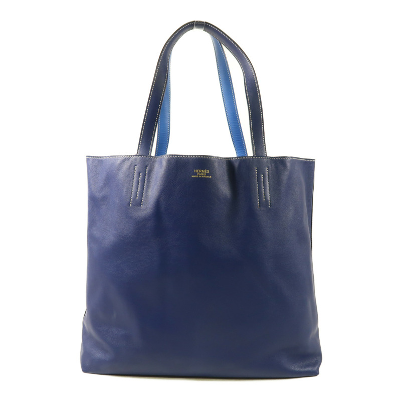 HERMES Swift皮革Double Sens肩背袋/手挽袋Bleu Hydra-0