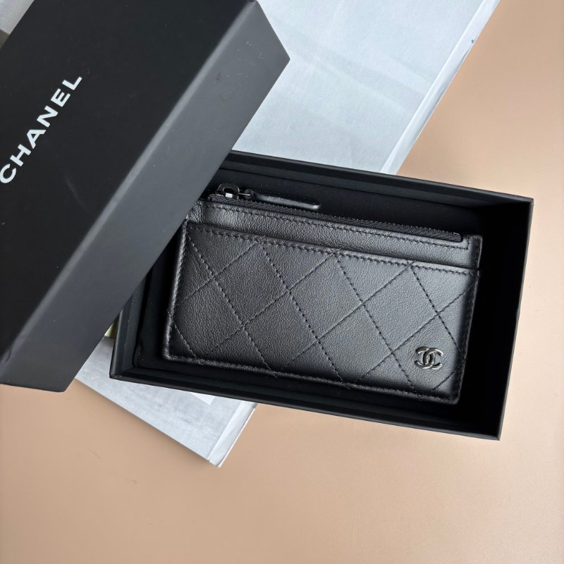 ::CHANEL:: AP3823 So Black Card Holder 黑色卡片零錢包 卡夾-0