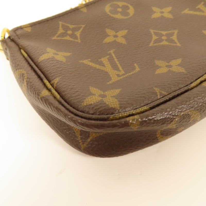 LOUIS VUITTON Monogram Mini Pochette Accessoires金扣手挽袋-4