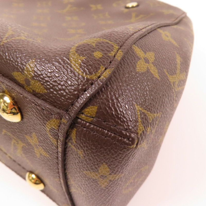 LOUIS VUITTON Monogram Montaigne BB金扣手挽肩背兩用袋棕色-7