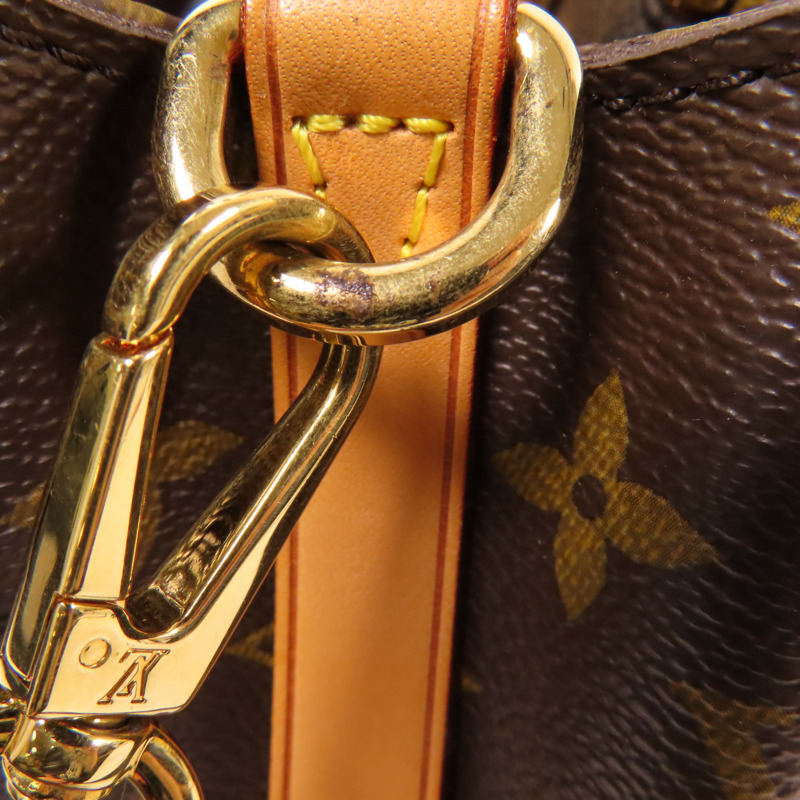 LOUIS VUITTON Monogram Montaigne BB金扣手挽肩背兩用袋棕色-11