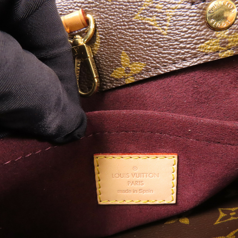 LOUIS VUITTON Monogram Montaigne BB金扣手挽肩背兩用袋棕色-13
