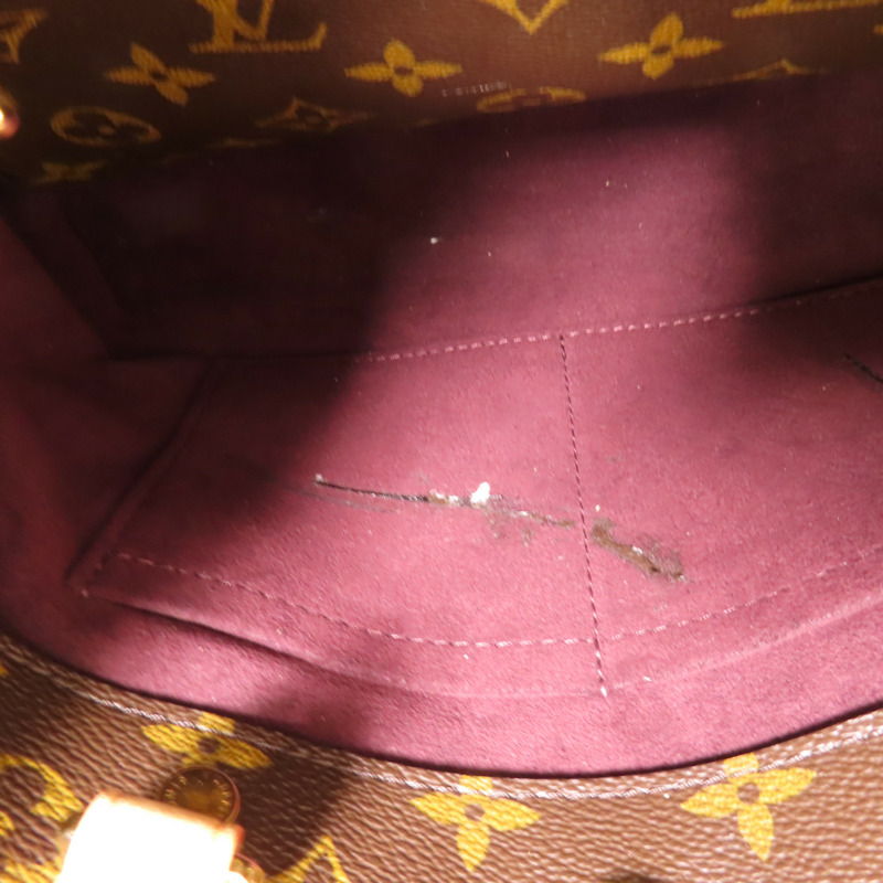 LOUIS VUITTON Monogram Montaigne BB金扣手挽肩背兩用袋棕色-15
