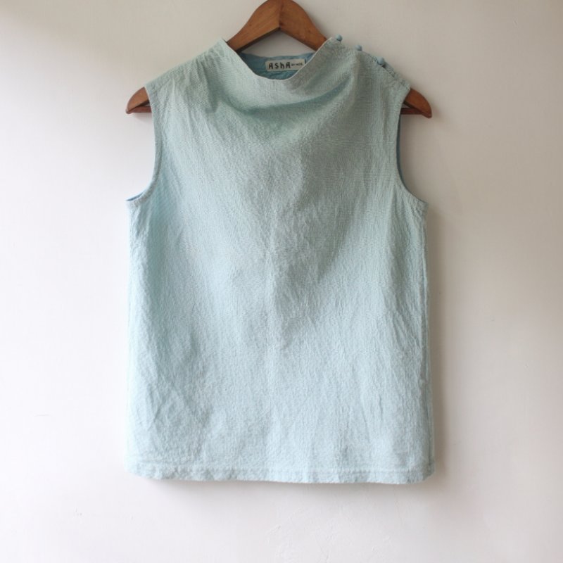 三宅ㄧ生Asha by MDS水藍色印度棉背心-0