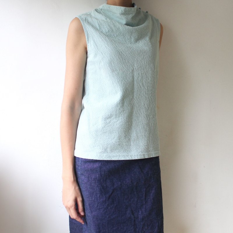 三宅ㄧ生Asha by MDS水藍色印度棉背心-2