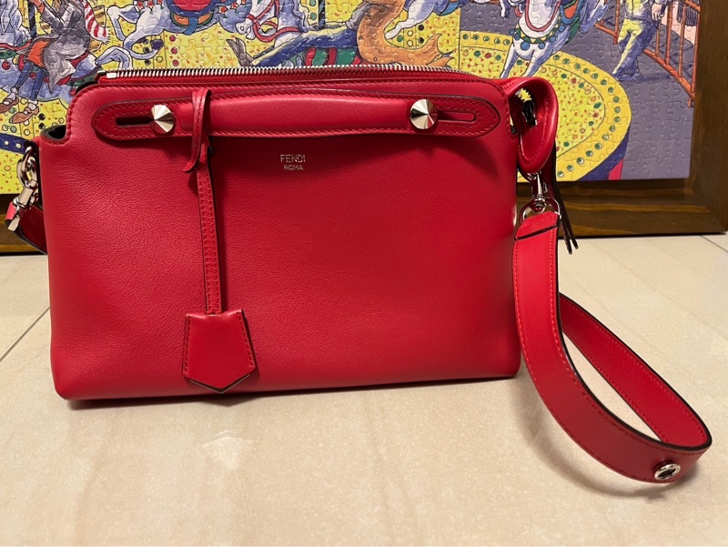 FENDI 紅色by the way Boston包 降價喜歡快帶走-5
