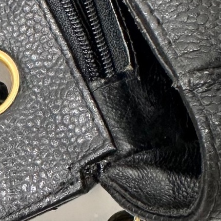 CHANEL 香奈兒 vintage 黑金 CF 荔枝牛皮 鏈條包 斜背包 肩背包 側背包 手提包-44