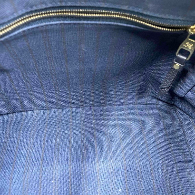 Louis Vuitton • 經典老花皮革壓紋 Speedy 25 藍黑色 附原廠背帶-33