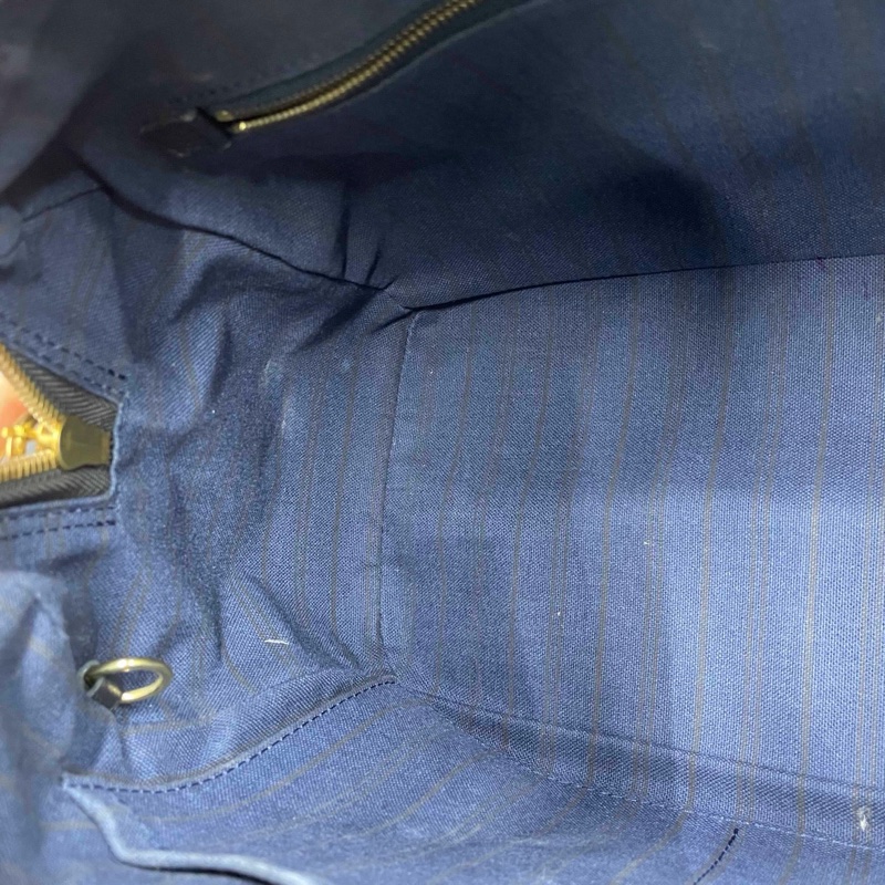 Louis Vuitton • 經典老花皮革壓紋 Speedy 25 藍黑色 附原廠背帶-39