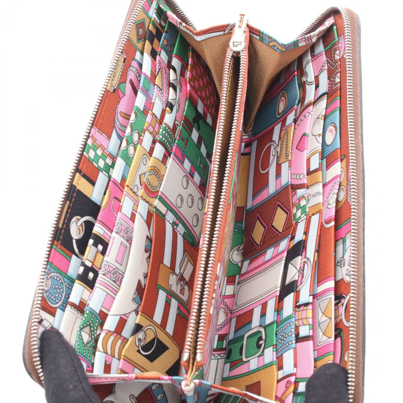 HERMES Azap Long Silkin Havane Around 長版皮夾 W Evercolor 皮革 二手 SHW-2
