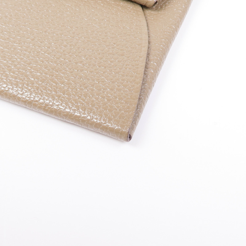 HERMES Chevre皮革Bastia Change Purse零錢包18 Etoupe-6