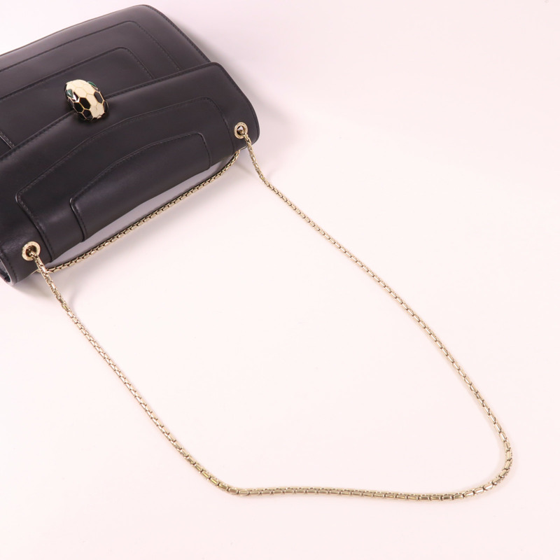 BVLGARI 牛皮皮革Serpenti Forever金扣鏈帶肩背袋-6