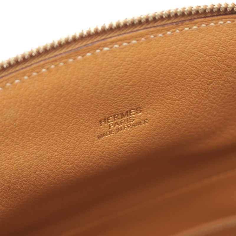 【再降價】酒紅色金棕色Veau Chamonix皮革Ile de Shiki手提包□J刻金扣【HERMES愛馬仕】□J-3
