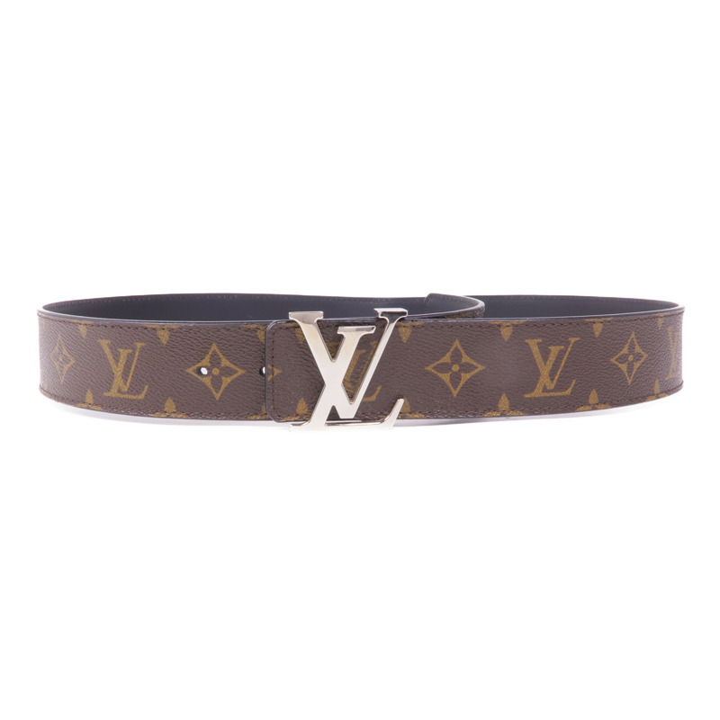 LOUIS VUITTON Monogram Belt 90cm銀扣皮帶-0