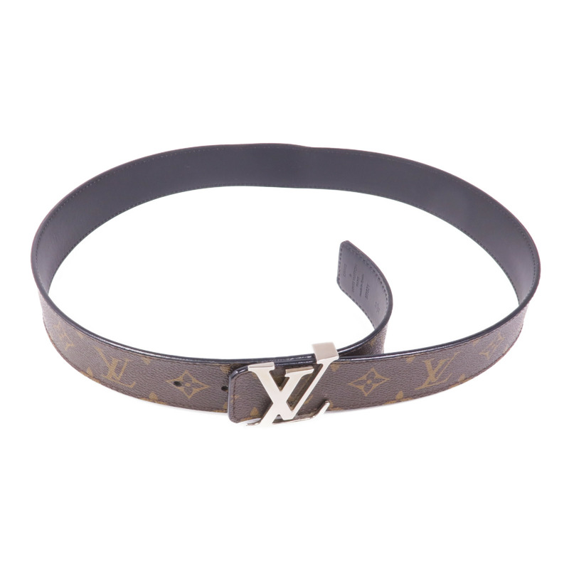 LOUIS VUITTON Monogram Belt 90cm銀扣皮帶-3