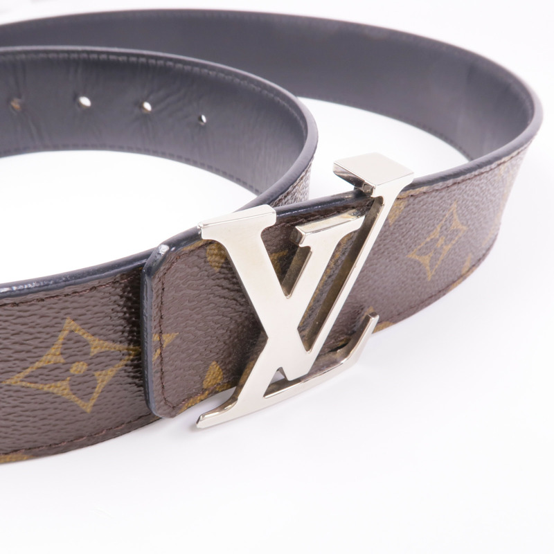 LOUIS VUITTON Monogram Belt 90cm銀扣皮帶-6