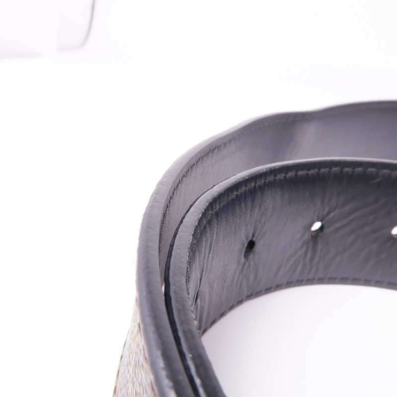 LOUIS VUITTON Monogram Belt 90cm銀扣皮帶-7