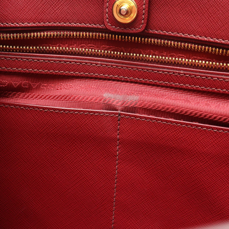 PRADA VIT.DAINO 斜背包 單肩包 手提包 Saffiano 皮革 紅色 二手 女款-5