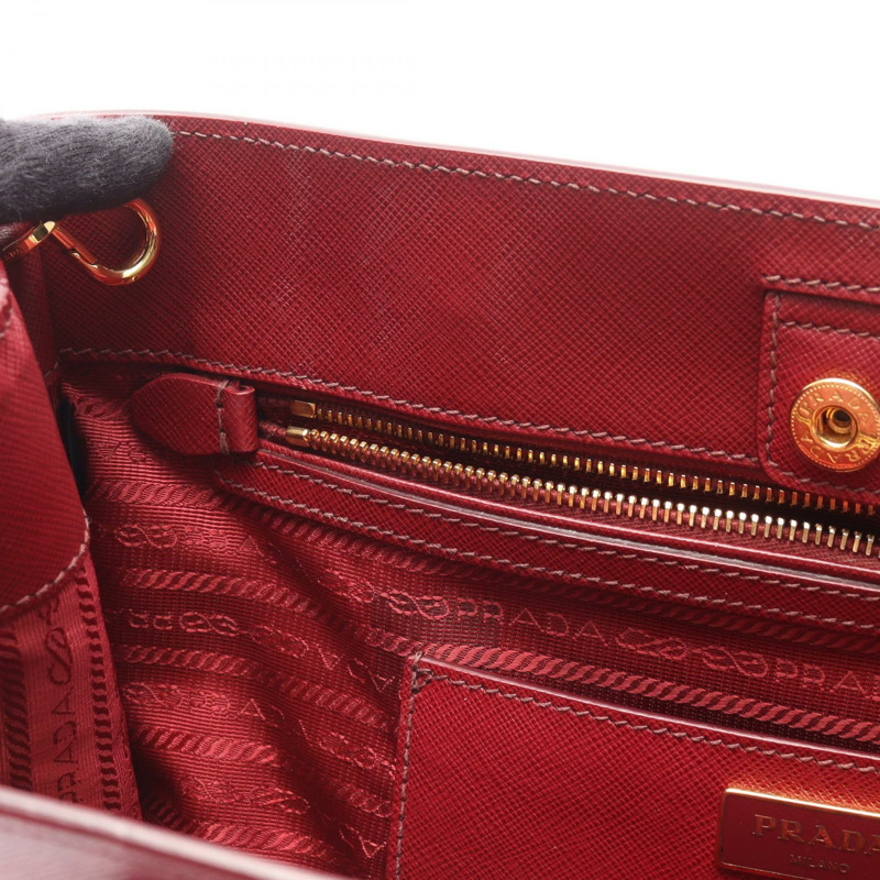 PRADA VIT.DAINO 斜背包 單肩包 手提包 Saffiano 皮革 紅色 二手 女款-6